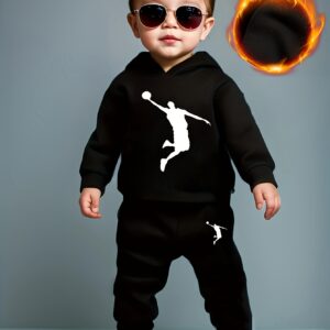 A fleece hoodie for a newborn baby boy in autumn and winter