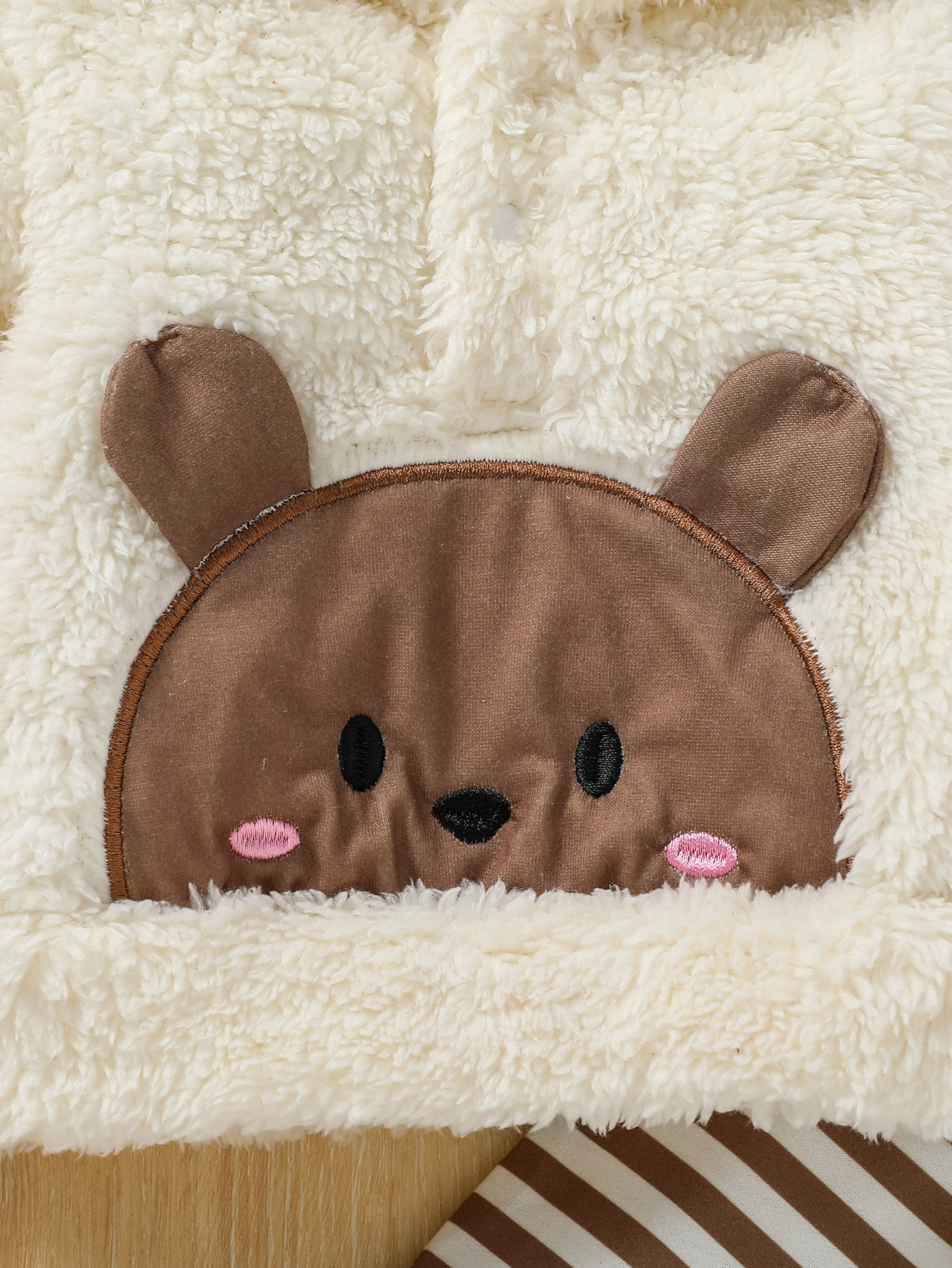 Baby Boys 2Pcs Newborn-6M Winter Long Sleeve Cartoon Bear Hooded Coat - Image 3