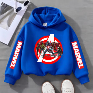 Kids Avengers Team Hoodie Marvel Super Heroes Group Print Daily Wear