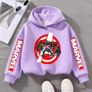 Kids Avengers Team Hoodie Marvel Super Heroes Group Print Daily Wear