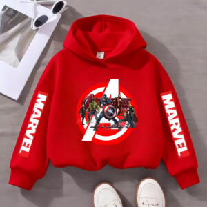 Kids Avengers Team Hoodie Marvel Super Heroes Group Print Daily Wear