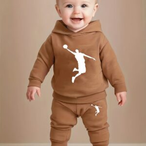 A fleece hoodie for a newborn baby boy in autumn and winter